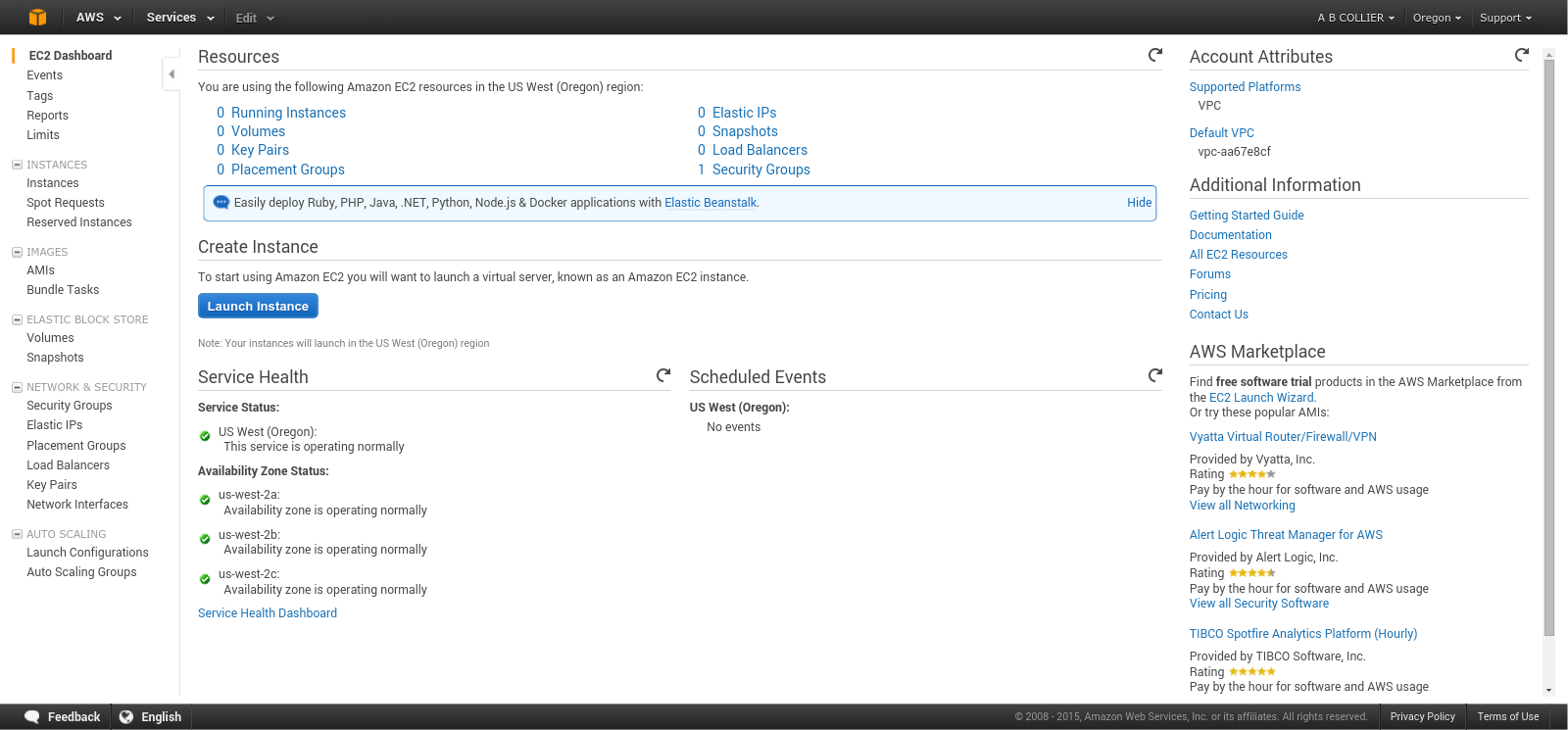 EC2 launch instance.