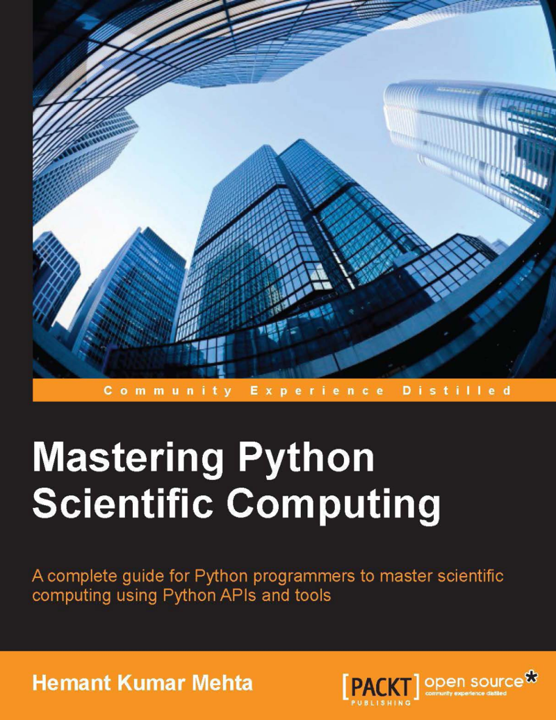 Cover of 'Mastering Python Scientific Computing'.