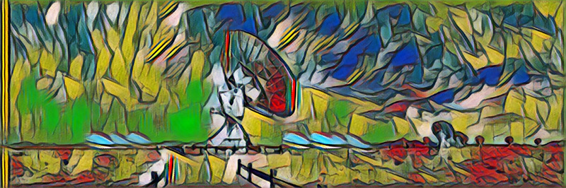 Twitter banner in style of Picasso's 'La Muse' with instance normalisation.