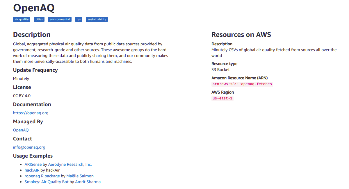 Example of data from the Registry of Open Data on AWS.
