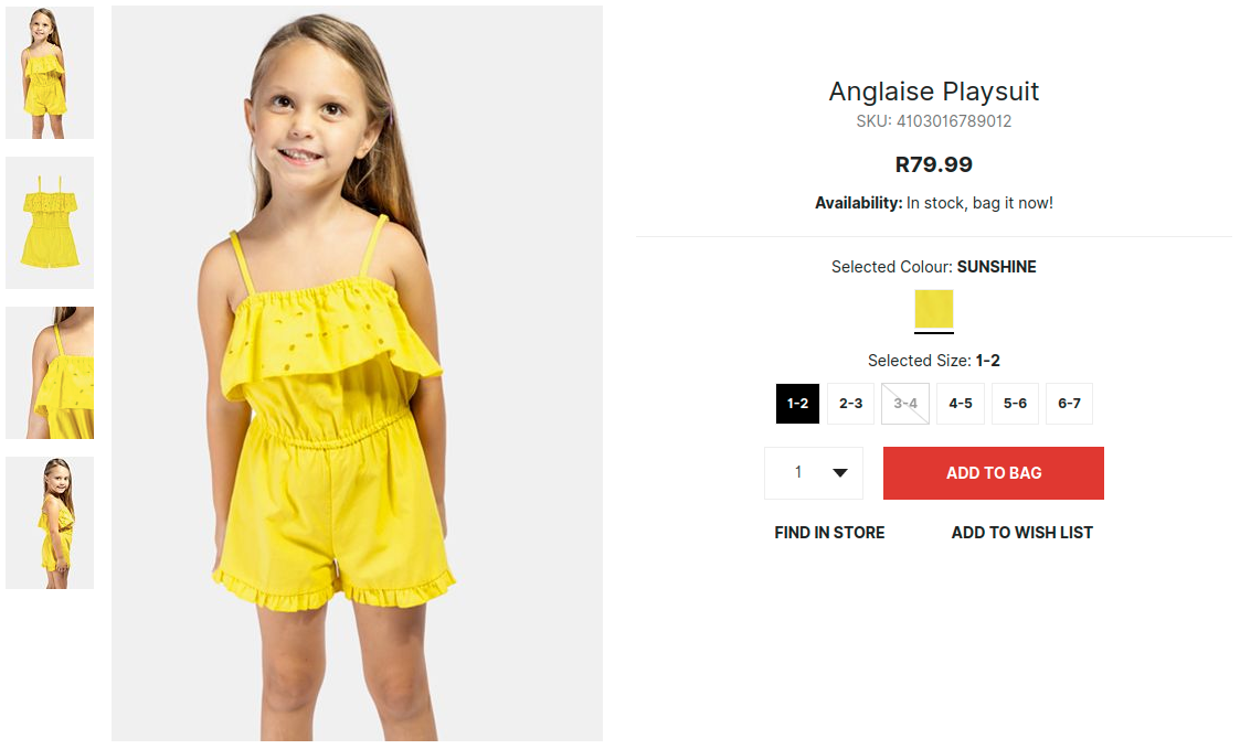 Anglaise playsuit for sale at R79.99.
