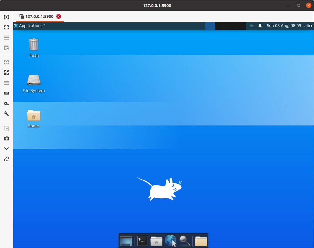 Desktop running in a VNC viewer.