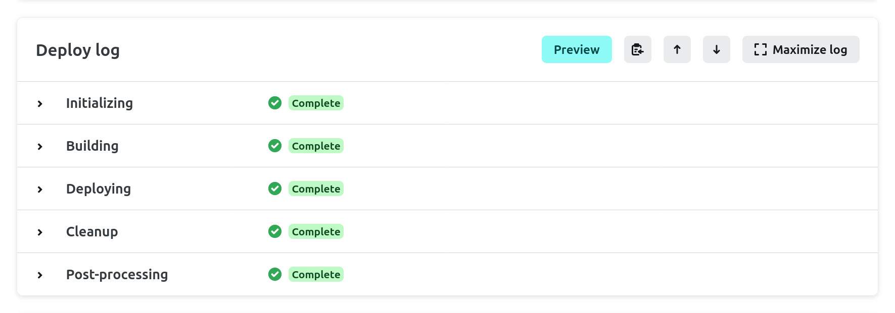 Netlify deploy log showing a successful deploy.