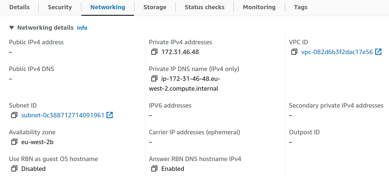 Networking configuration on the remote host.