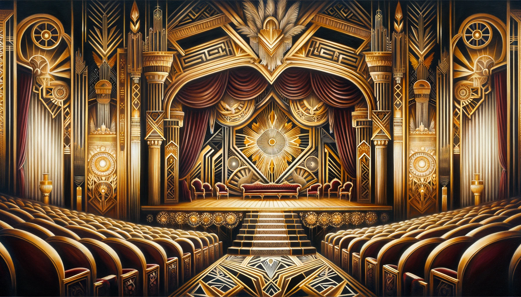 An elaborate theatre in art deco style.