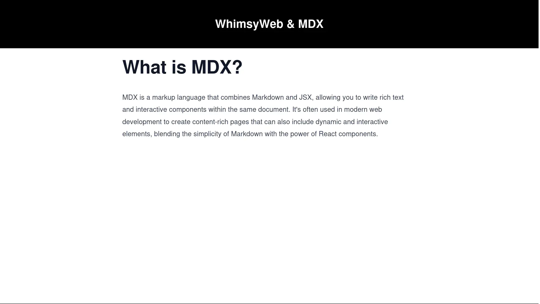Landing page generated with new API with content from MDX.