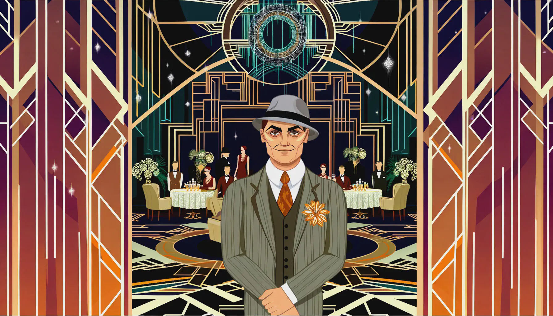 A mobster in Art Deco style.