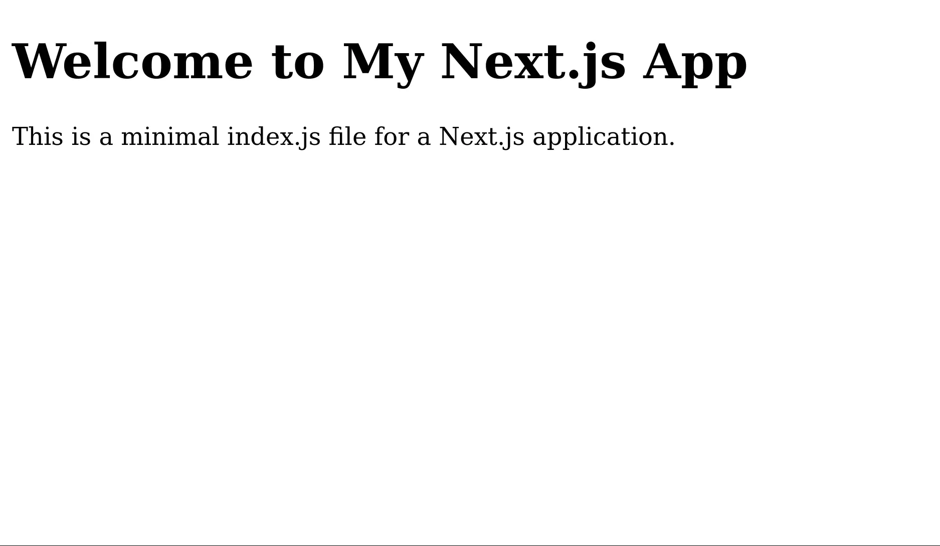A screenshot of the minimal Next.js application in browser.