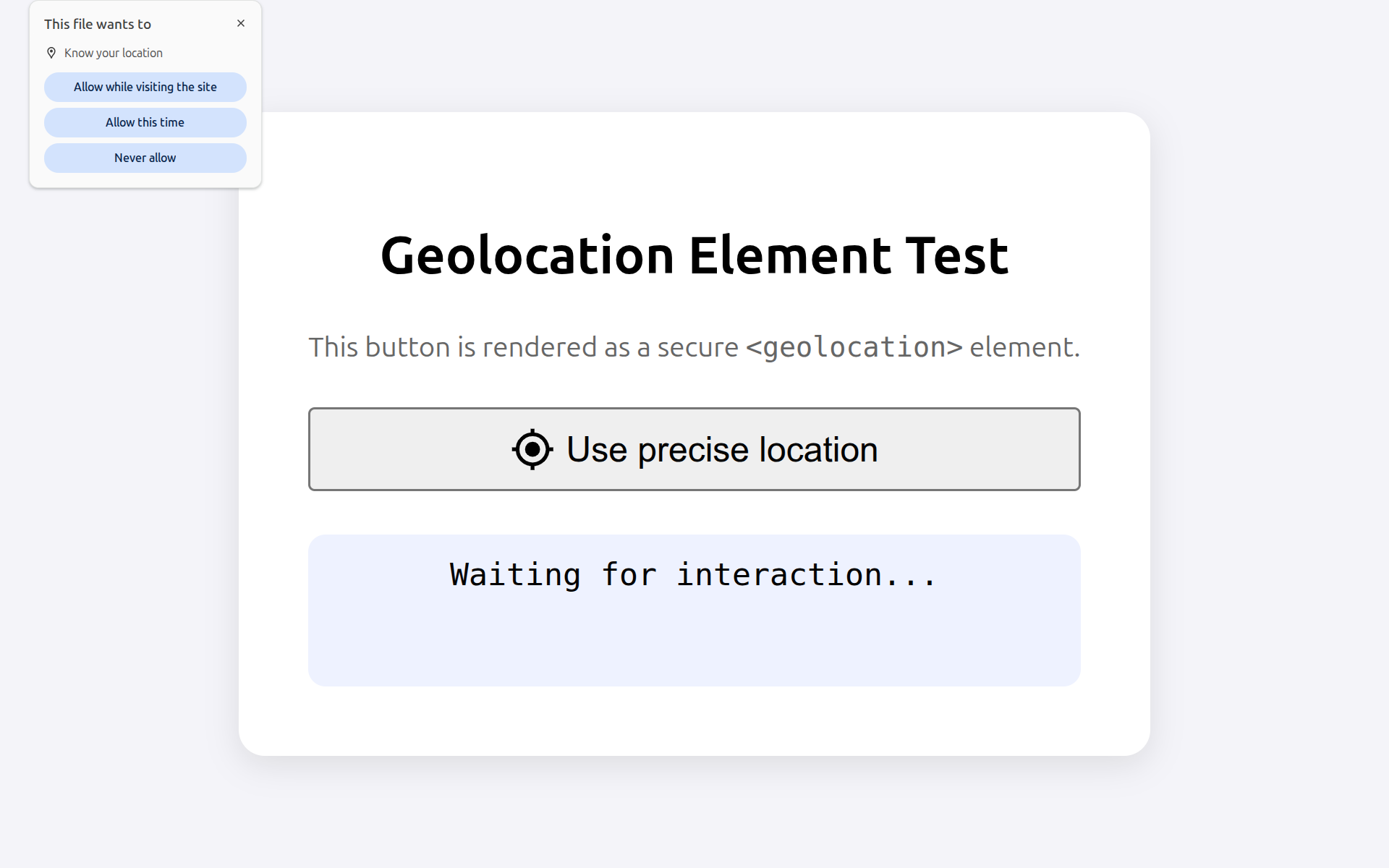 Another permission dialog triggered by
cancelling the previous dialog.