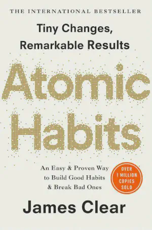 Cover of 'Atomic Habits' by James Clear.